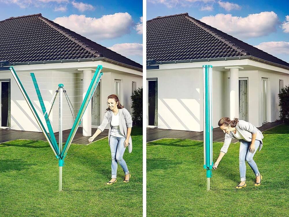 Leifheit Support Easyclip Linomatic - Porte-Petites Pièces Et Cintres Pour Séchoir Parapluie, Jusqu'à 38 Pièces Sans Pinces